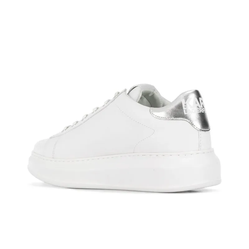 KARL LAGERFELD Low Top Skateboard Shoes Women's White Silver-2