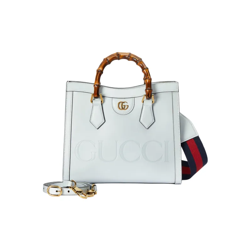 GUCCI Diana Leather Tote Bag Shopping Bag Shoulder Bag Crossbody Bag Handbag Small Size Women's Light Blue-2