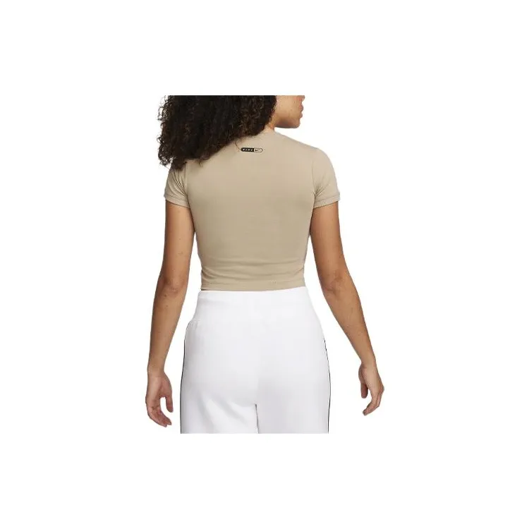 Nike T Shirts Women's Khaki-1