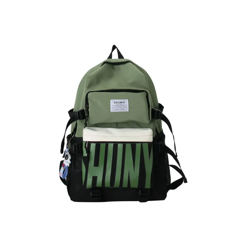 GEERDUN Nylon Laptop Backpack Regular Unisex Black/Yellow/Navy Blue/Dark Blue/Green-12
