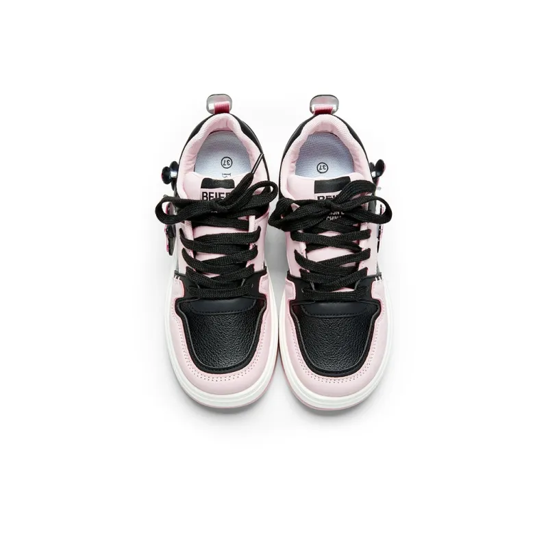 KARLIE KELLER Support Wear Resistant Water Resistant Slip Resistant Low Top Skateboard Shoes Women's Black Pink-3