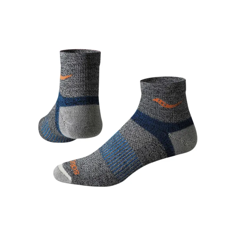 Saucony Inferno Merino Wool Blend Quarter 3-Pack Sock Mid-Calf Socks Men's 3 Pack-2