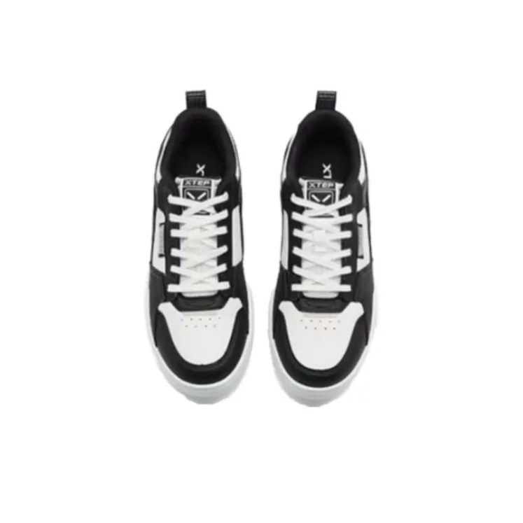 XTEP Unbounded Cushioning Wear Resistant Low Top Skateboard Shoes Women's Black White-4