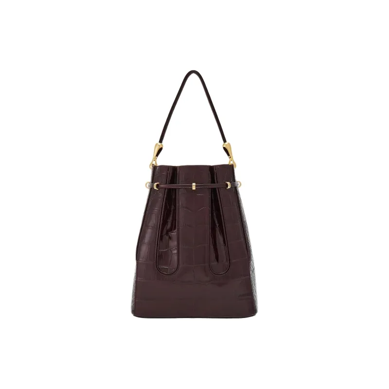 FERRAGAMO Calfskin Suede Bucket Bags Crossbody Bag Shoulder Bag Women's Deep Red-3
