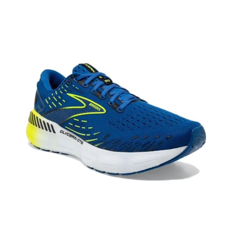 Brooks Glycerin GTS Anti Slip Wear Resistant Low Top Running Shoes Men's Blue Yellow-2