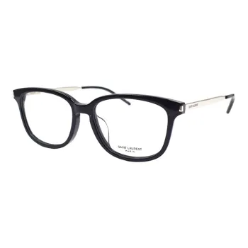 SAINT LAURENT Plate Frame Oval Eyeglass Frames Unisex Black