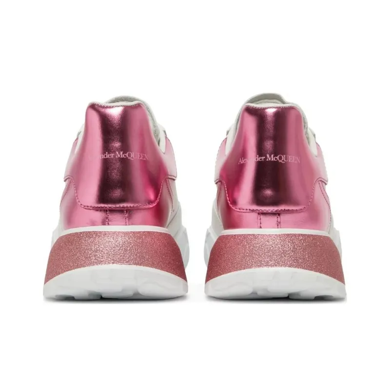 Alexander McQueen Metallic Court Low Top Sneakers 'White Pink' Women's-3