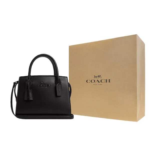 COACH ANDREA CARRYALL Calfskin Shoulder Bag, Crossbody Bag, Handbag Trumpets Women's Black-5