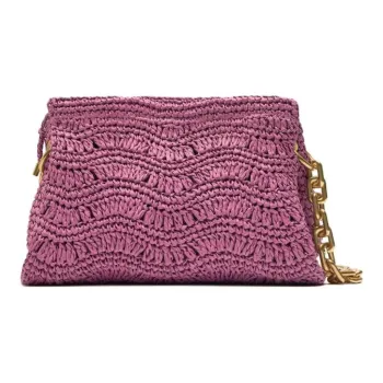 ZARA Cellulose Material Handbag Shoulder Bag Women's Purple