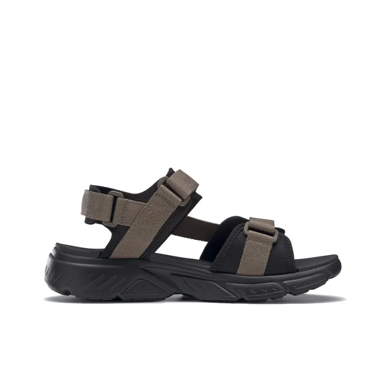Reebok Hyperium Sandal Txt Fashion Soft Sole Cozy Open Toe Flat Heel Sports Brown Black Sandals 'Brown Black'-1