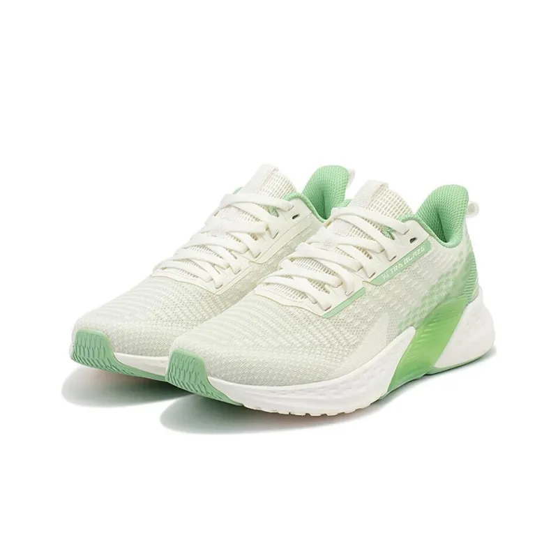361° Cushioning Anti Slip Wear Resistant Breathability Low Top Running Shoes Women's White Green-2