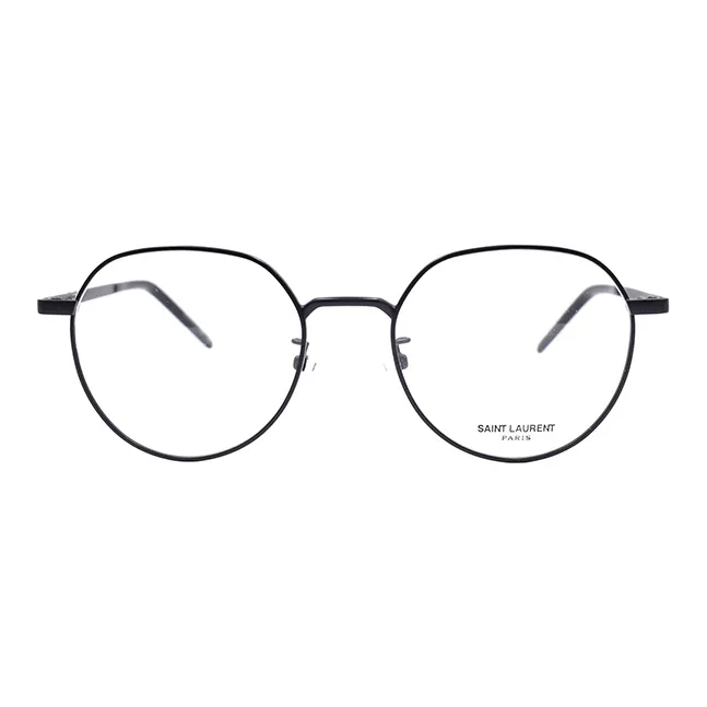 SAINT LAURENT Alloy Round Eyeglass Frames Unisex Black-1