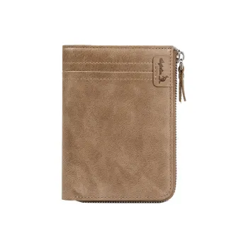 AUGTARLION Cow Leather 50% Off Card Holder With Money Clip Regular Men's Khaki/Coffee