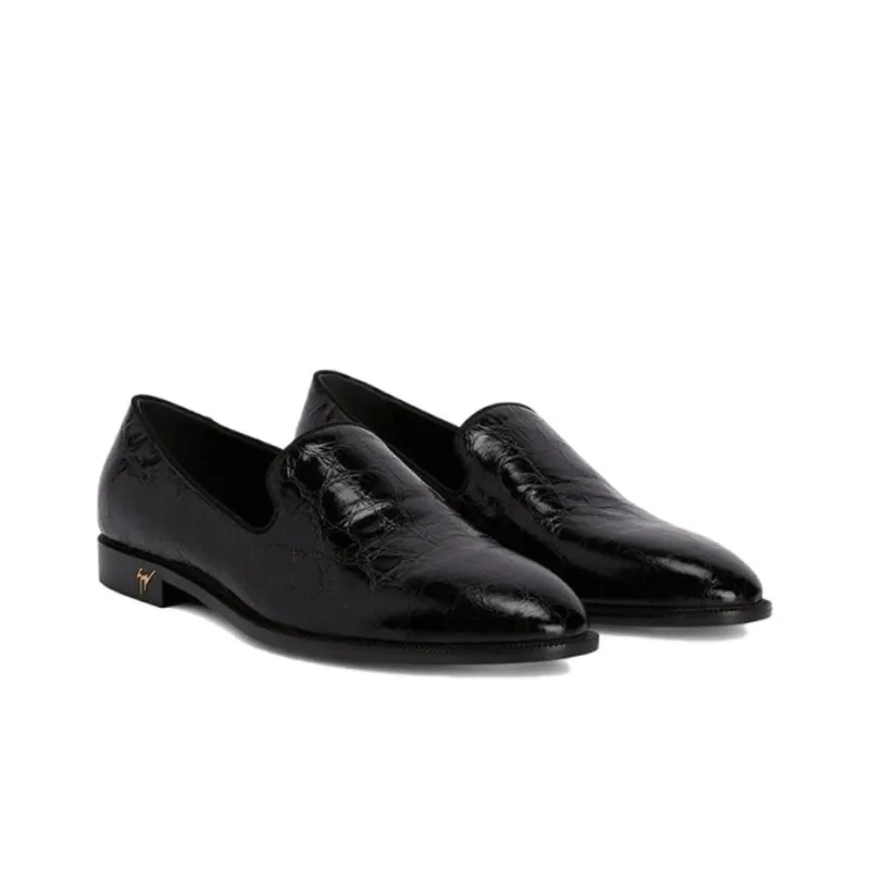 giuseppe zanotti Gatien Crocodile-effect Leather Loafers-2