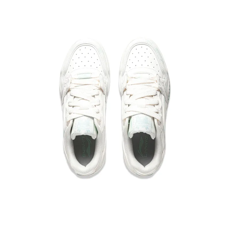 LiNing Yuebai Cushioning Wear Resistant Low Top Skateboard Shoes Women's Mist White-3