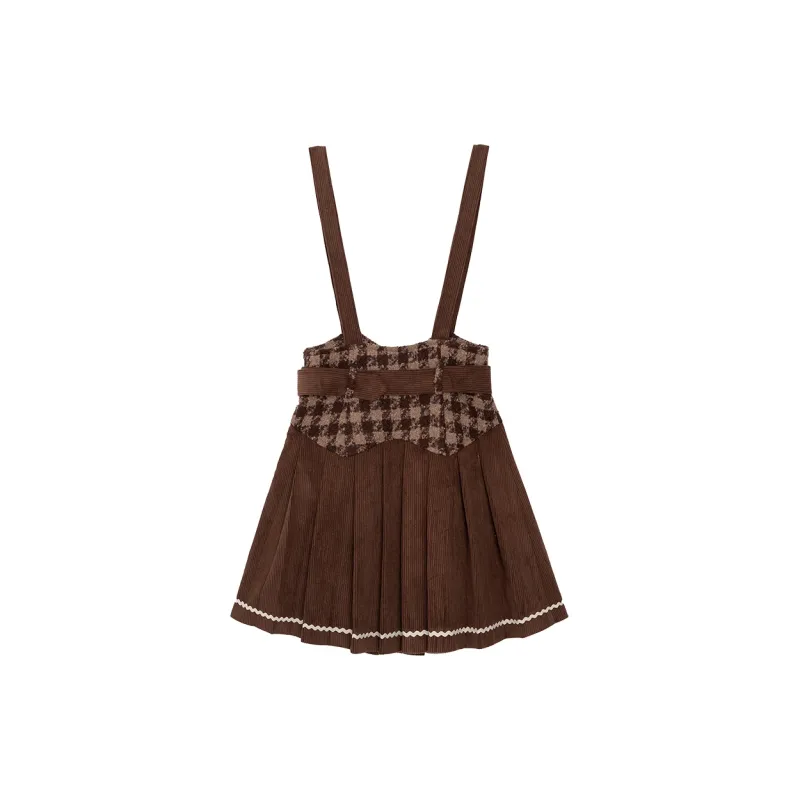 LALAJK Haily Cloak Shirt Suspender Skirt Fall And Winter Maillard Style Skirt Set Women's-8