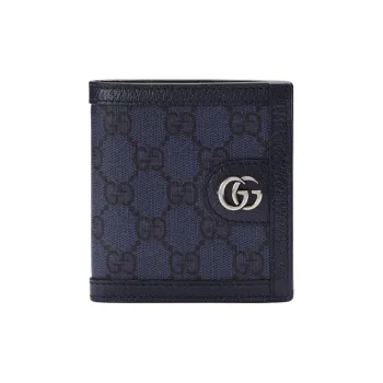 GUCCI Ophidia Canvas With Leather Wallet Men's Blue & Dark Blue
