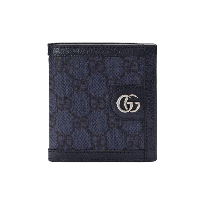 GUCCI Ophidia Canvas With Leather Wallet Men's Blue & Dark Blue-0