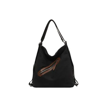 GEERDUN Canvas Bag, Backpack, Crossbody Bag, Shoulder Bag Unisex Black/Ecru/Dark Khaki