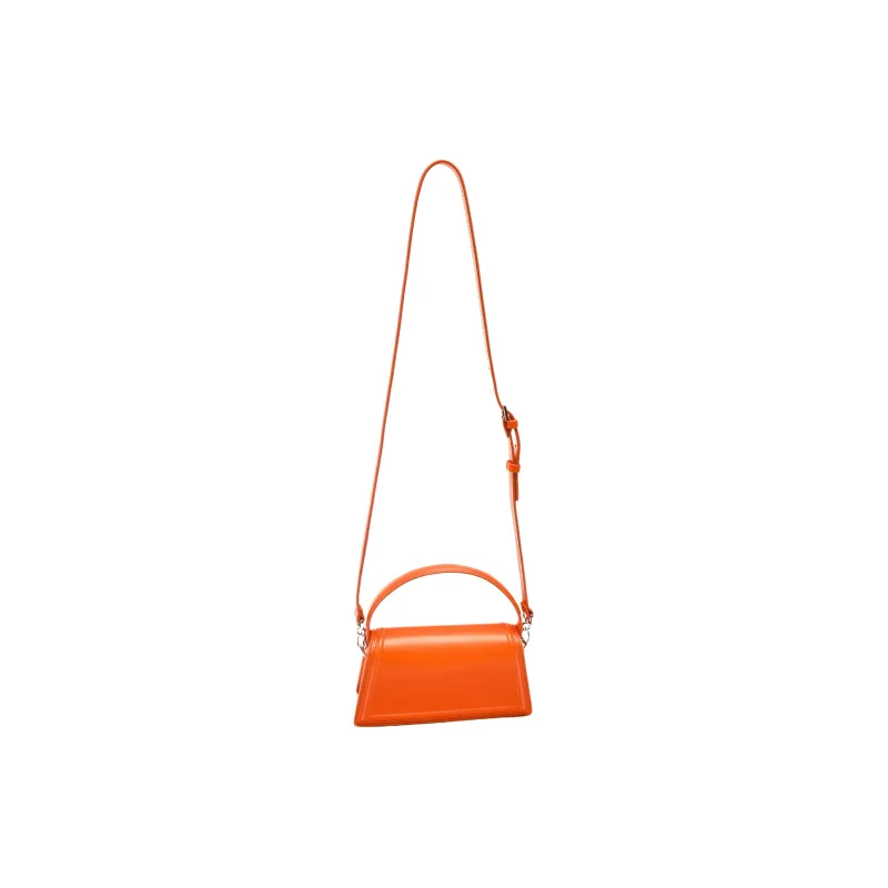 ZARA Polyurethane Handbag Shoulder Bag Crossbody Bag Mini Women's Orange-3