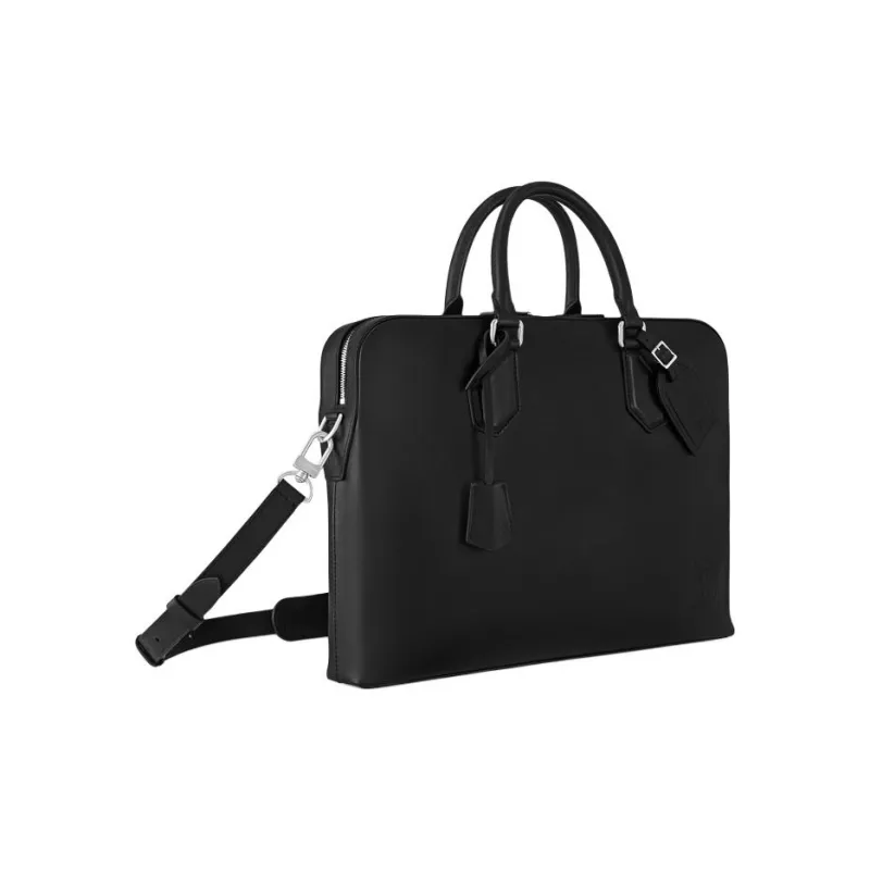 LOUIS VUITTON Leather Handbag, Shoulder Bag, Crossbody Bag Trumpets Men's Black-1