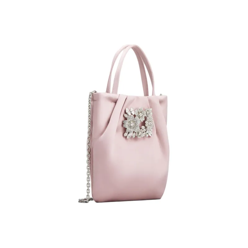 Roger Vivier Silk Satin Shoulder Bag, Crossbody Bag, Handbag Extra Small Women's Pink-1
