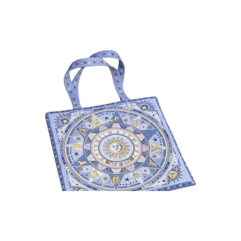 MAH Polyester One Shoulder Handbag Medium Size Unisex Chessboard Starlight Blue-4