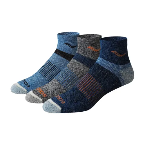Saucony Inferno Merino Wool Blend Quarter 3-Pack Sock Mid-Calf Socks Men's 3 Pack
