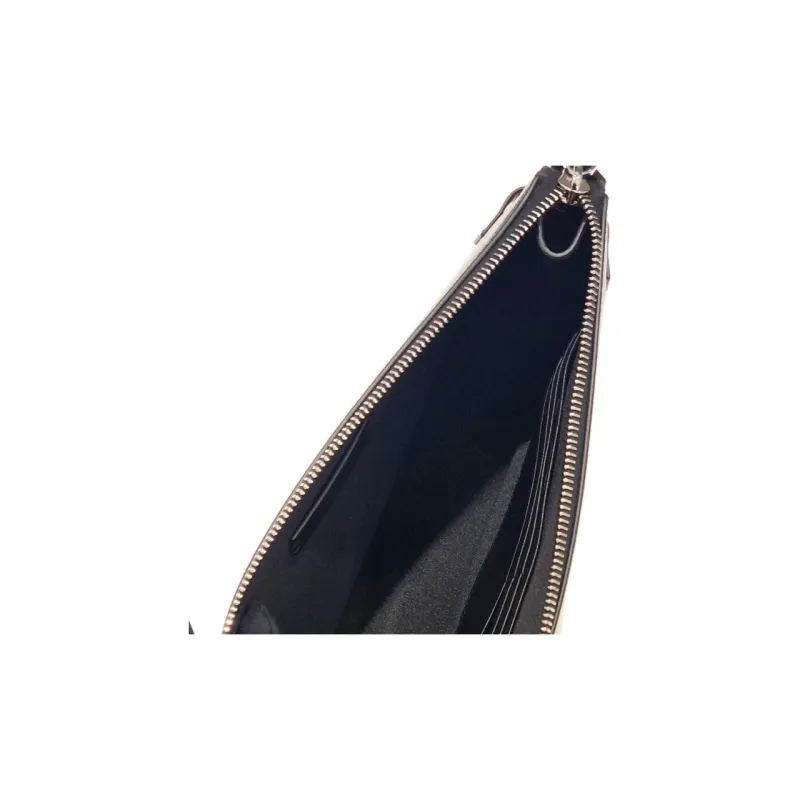 Valentino Cow Leather Clutch Men's Green & Black-8
