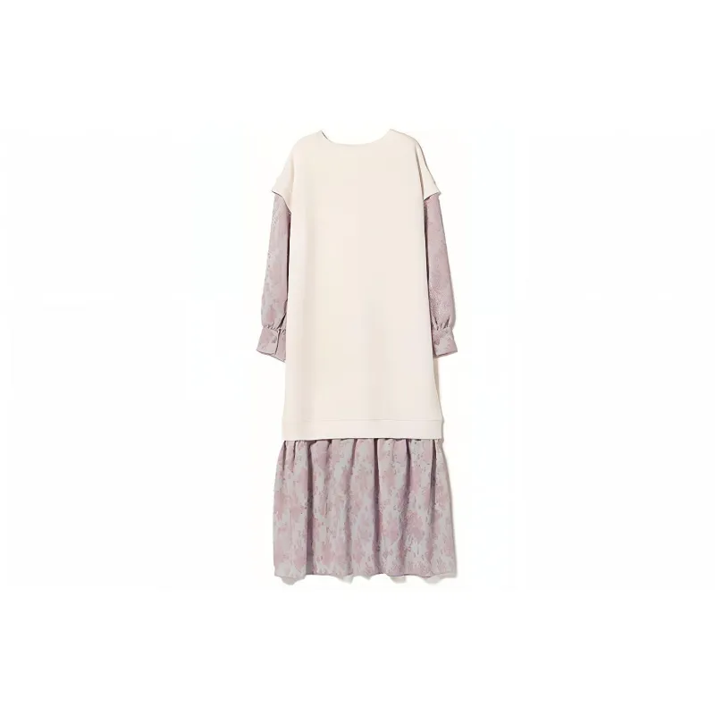 Beams Long Sleeved Dresses Women's White-1