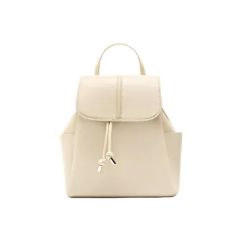 ZARA Polyurethane Backpack Women's Raw White