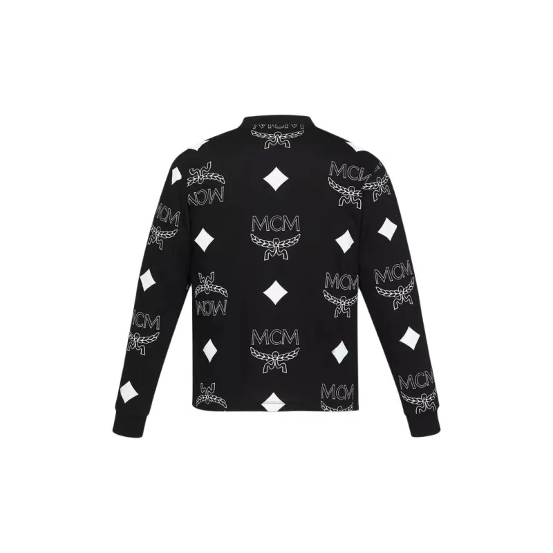 MCM PHENNON+Monogram Print Long Sleeve T-Shirt Sweatshirt Men's Black-1