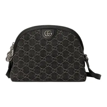 GUCCI Ophidia Denim Crossbody Bag Shoulder Bag Women's Black & Gray