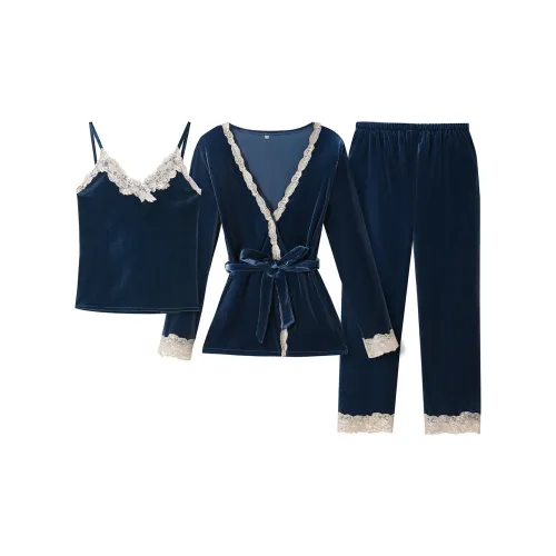 Flowers In Water Pajama Set Women's Blue
