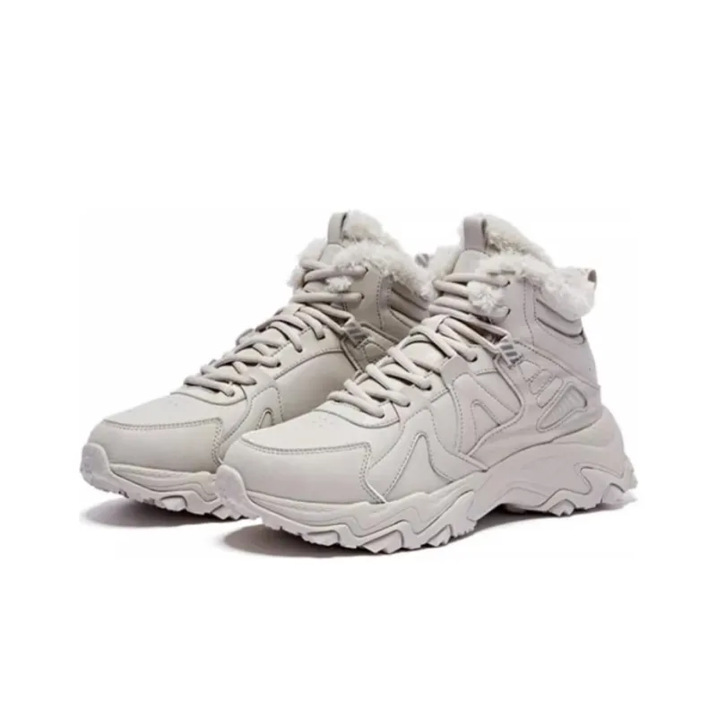 QIAODAN Cushioning Wear Resistant High Top Running Shoes Men's Gray-2