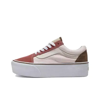 Vans Old Skool Stackform Anti Slip Wear Resistant Low Top Skateboard Shoes Unisex White Red