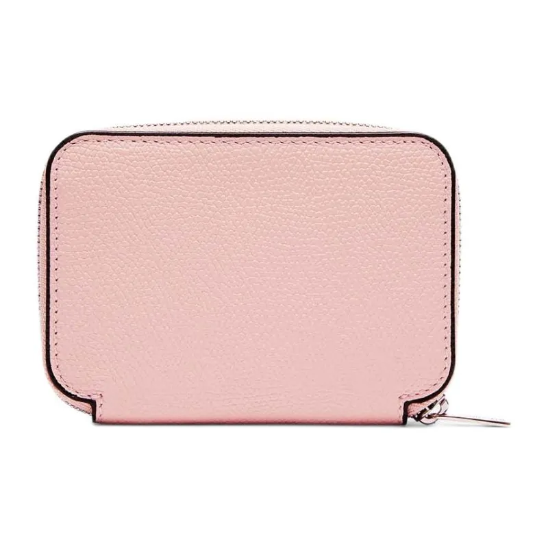Valextra Millepunte Calfskin Card Holder Wallet Women's Peony Pink-1
