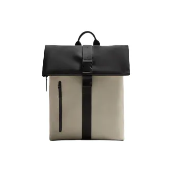 ZARA Polyurethane Backpack Men's Light Gray