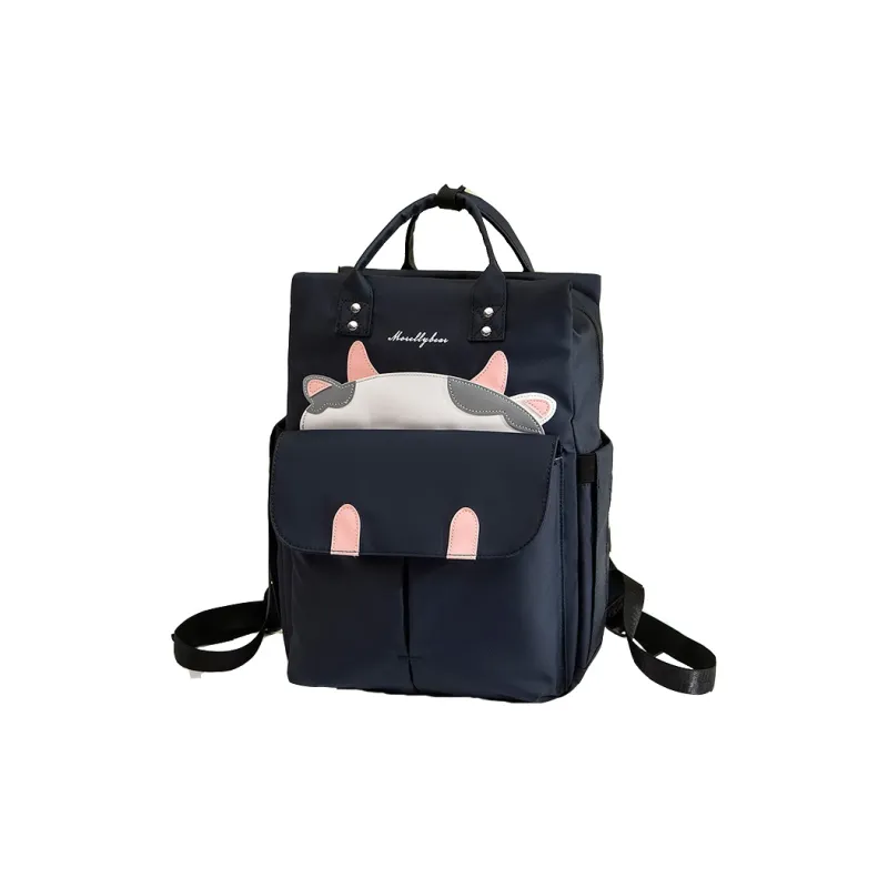 Morellybear PVC Handbag Backpack Large Size Women's Silver/Royal Blue/Black-0