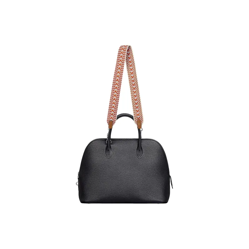 HERMES Allegro Canvas With Swift Calfskin Bag Strap Women's Cinnamon & White-2