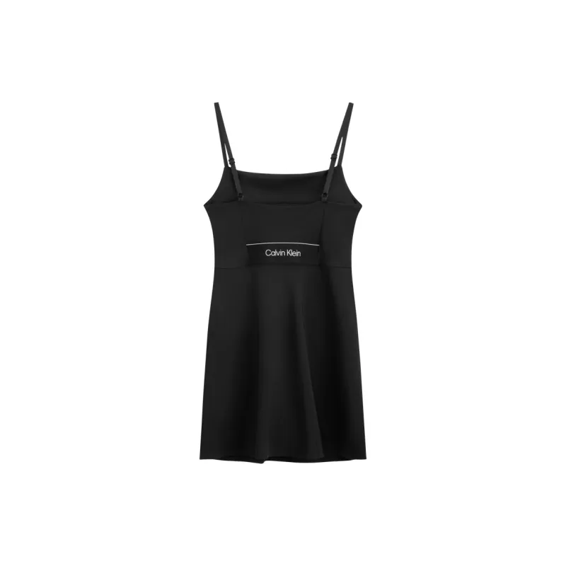 CALVIN KLEIN SS24 Series Slip Dresses Women's Space Black-1