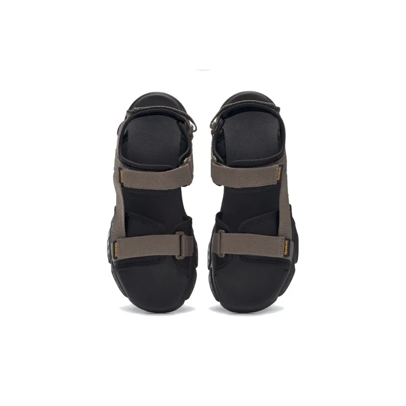Reebok Hyperium Sandal Txt Fashion Soft Sole Cozy Open Toe Flat Heel Sports Brown Black Sandals 'Brown Black'-4