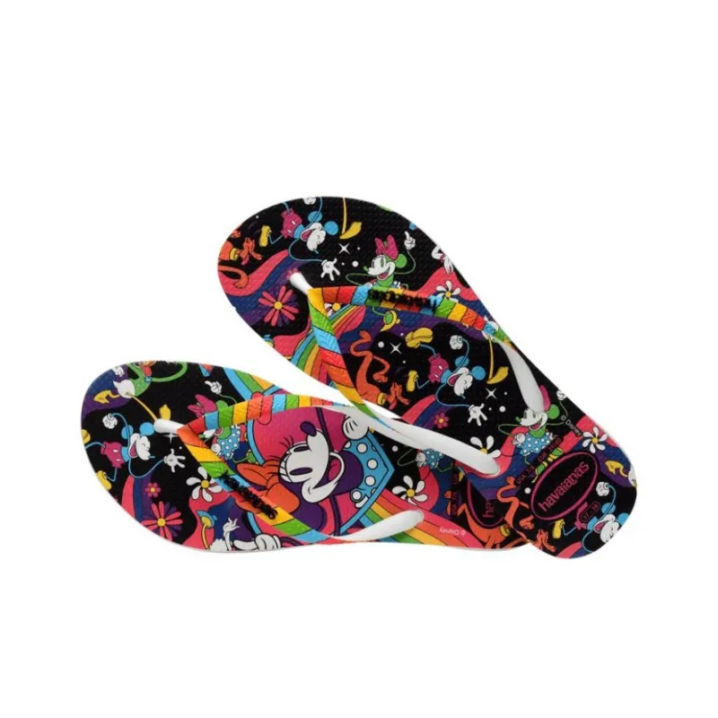 Disney x Havaianas Slim Flip Flops Women's Black Red Green-2