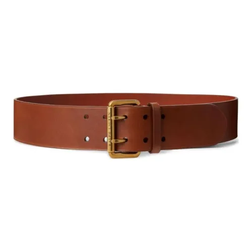 Polo Ralph Lauren Logo Carving Pin Buckle Leather Leather Belts Women's Brown
