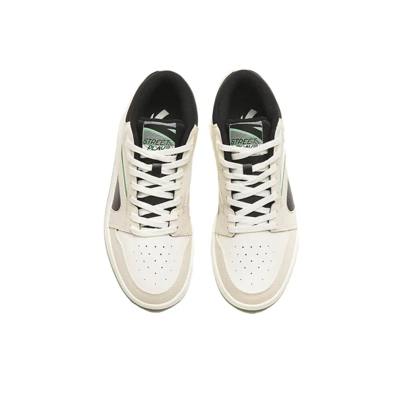 Anta Classic Collection Anti Slip Wear Resistant Low Top Skateboard Shoes Women's White Green-2