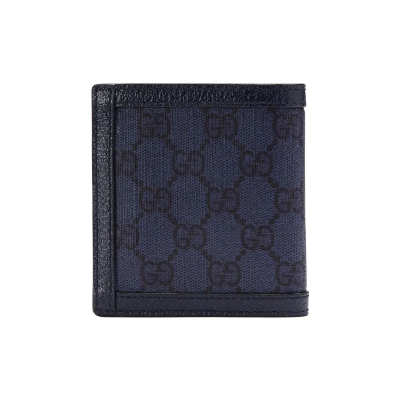 GUCCI Ophidia Canvas With Leather Wallet Men's Blue & Dark Blue-2