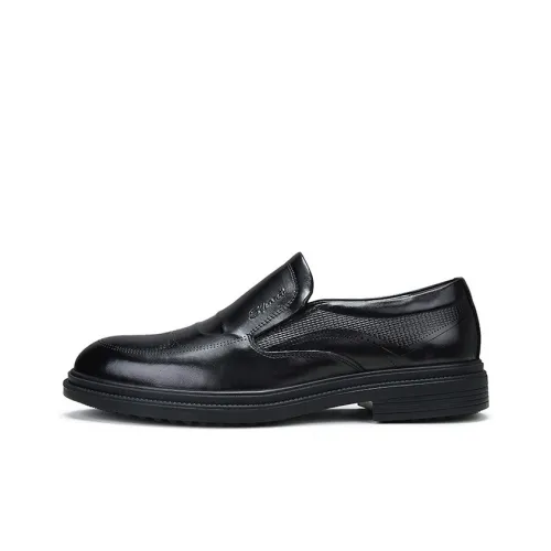 GZZ Dress Shoes Men Low Top Black