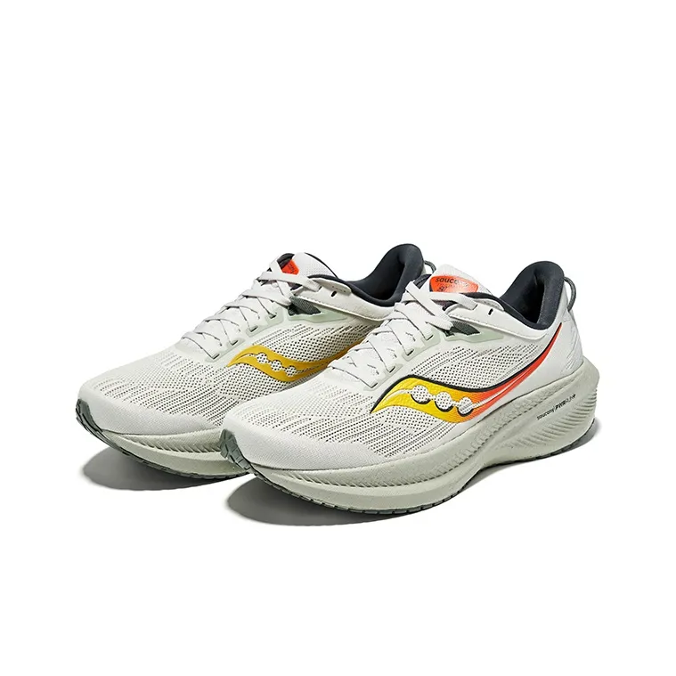 Saucony Triumph 21 Breathable Low Top Training Running Shoes Men's Gray Green-2