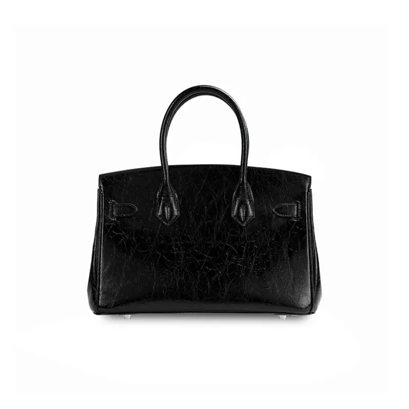 HXXXXS Cow Leather Handbag Women's Black-3