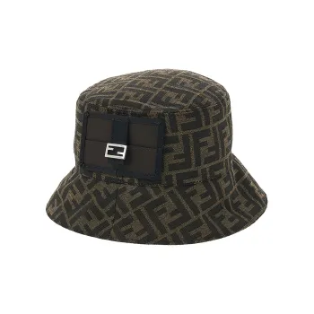 FENDI Polyester, Cotton, Acrylic Bucket Hats Kids' Brown